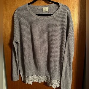 Pins & Needles Grey Lace lined sweater